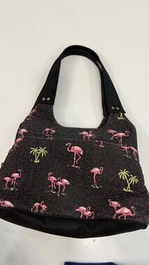 Donna Sharp 'Flamingo' Bag Quilted Lining Small/Med Size